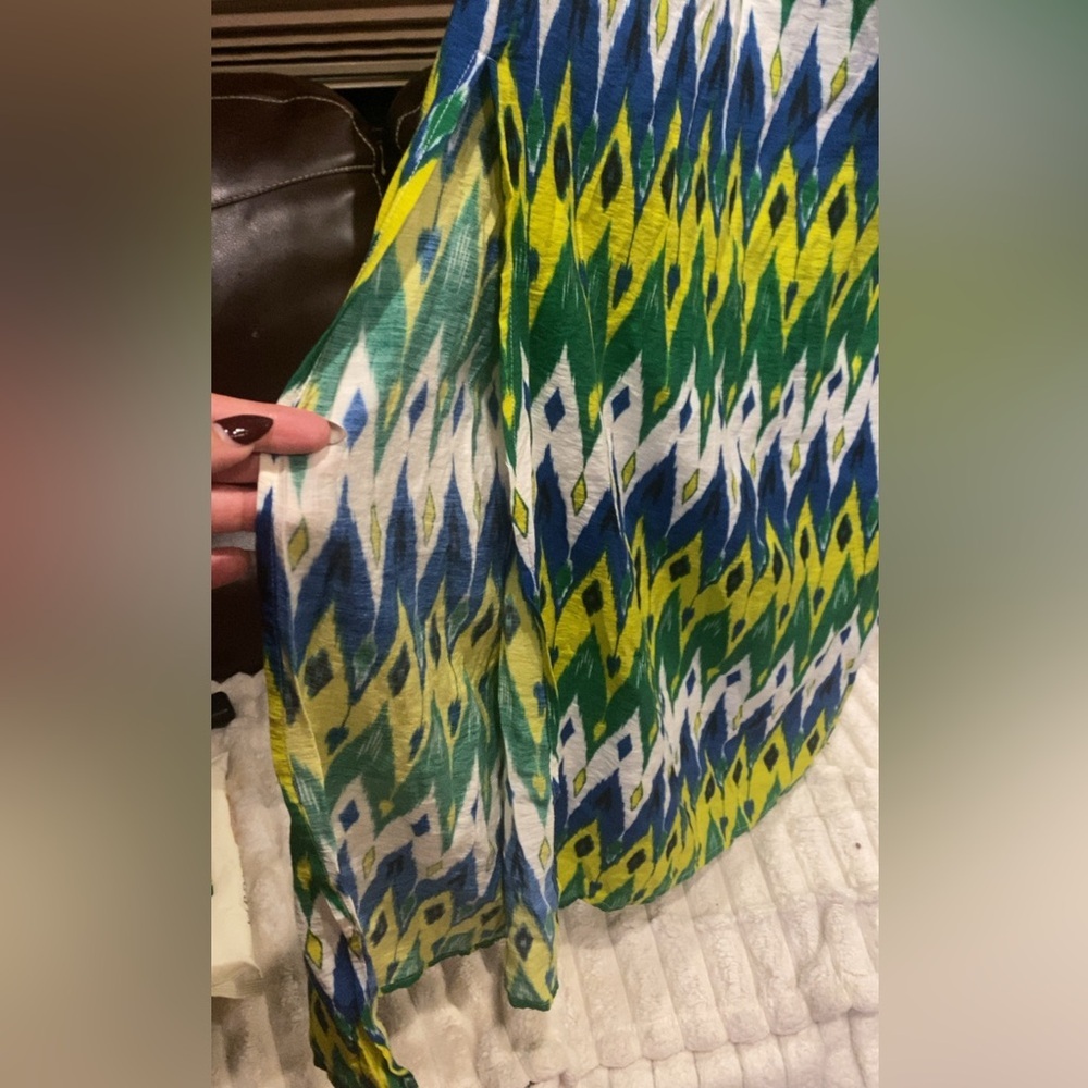 Vince Camuto strapless multi-color chevron print maxi dress size small - Picture 6 of 9